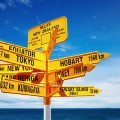 Signpost in the Stirling Point, Bluff, New Zealand