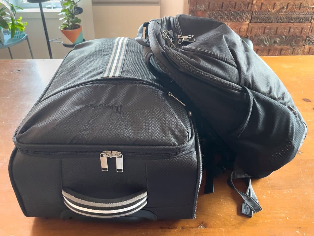 Valise carry-on et sac à dos daypack