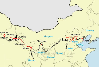 grande muraille de chine carte