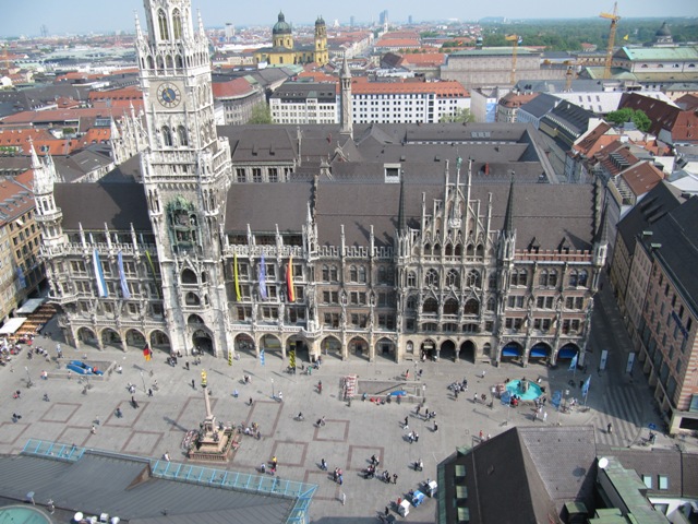 Vue aérienne de Marienplatz