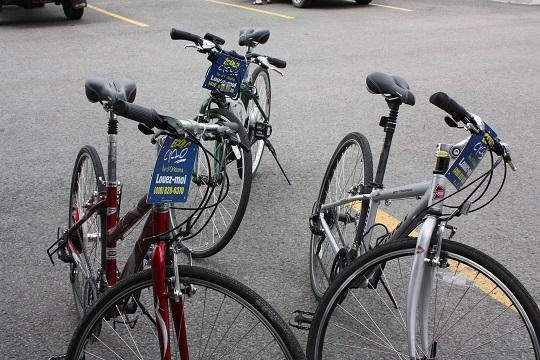 Nos vélos lors de notre trip à l'île d'Orléans