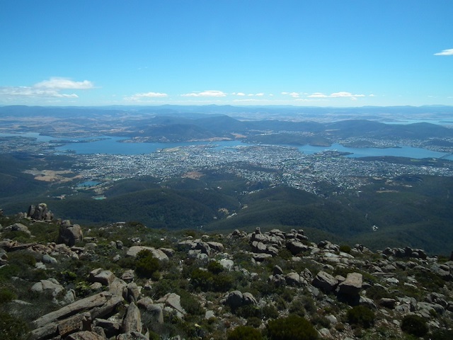 Hobart depuis le sommet du Mount Wellington