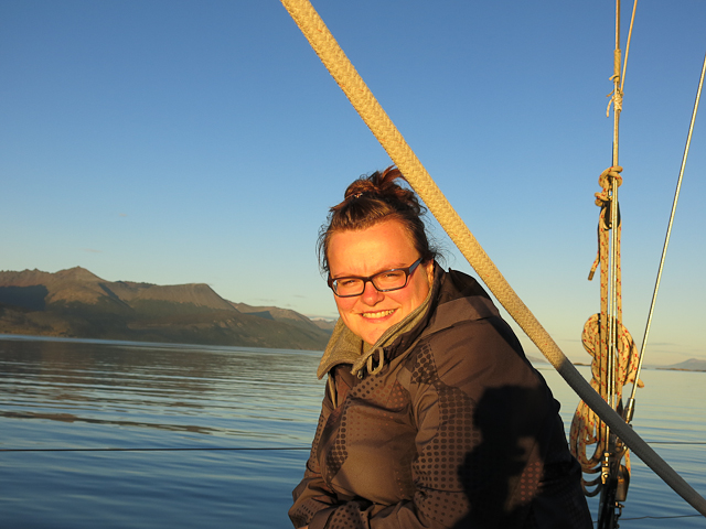 Jen sur le voilier - Ushuaia, Argentine