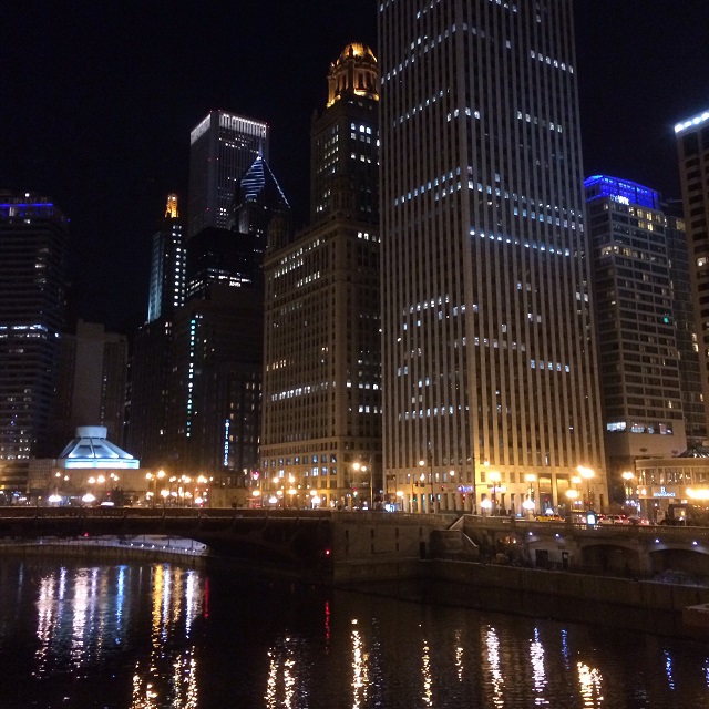 Vue de nuit - Chicago, Illinois