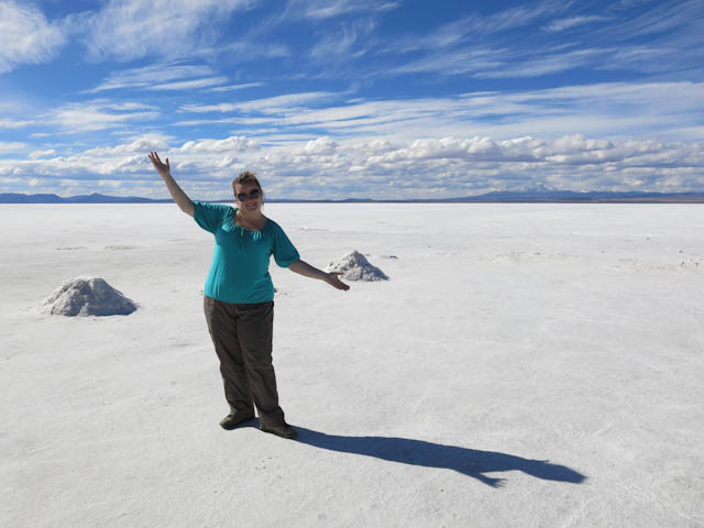 Seule dans l'infini - Désert de sel - Salar d'Uyuni, Bolivie