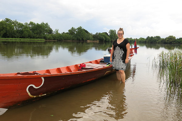 En barque avec Bart - Kampot, Cambodge