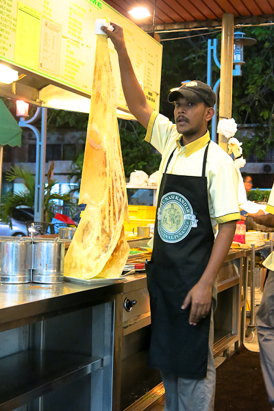 Le fameux cornet de style crêpe - Restaurant indien - Kuala Lumpur, Malaisie