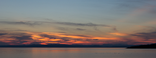 Panoplie de couleurs au coucher de soleil, Kamouraska