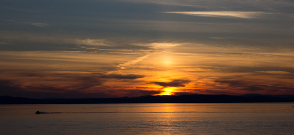 Teintes orangées du coucher de soleil de Kamouraska