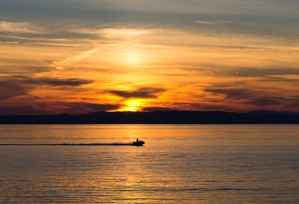 Un jetski au coucher de soleil, Kamouraska