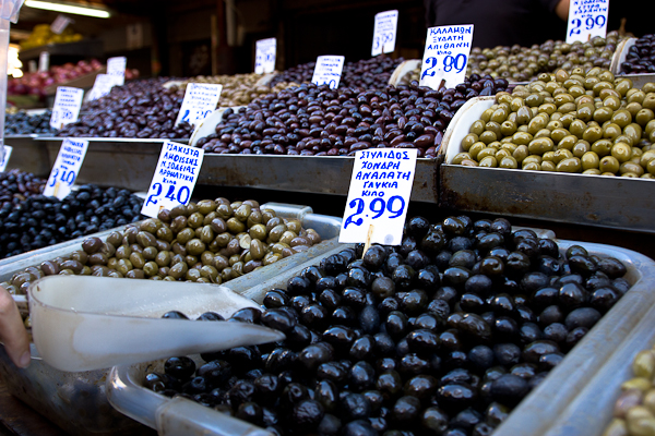 Olives au marché - Athènes, Grèce