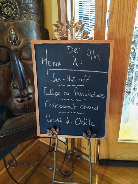 Menu déjeuner - Château Murdock - Chicoutimi - Saguenay-Lac-St-Jean