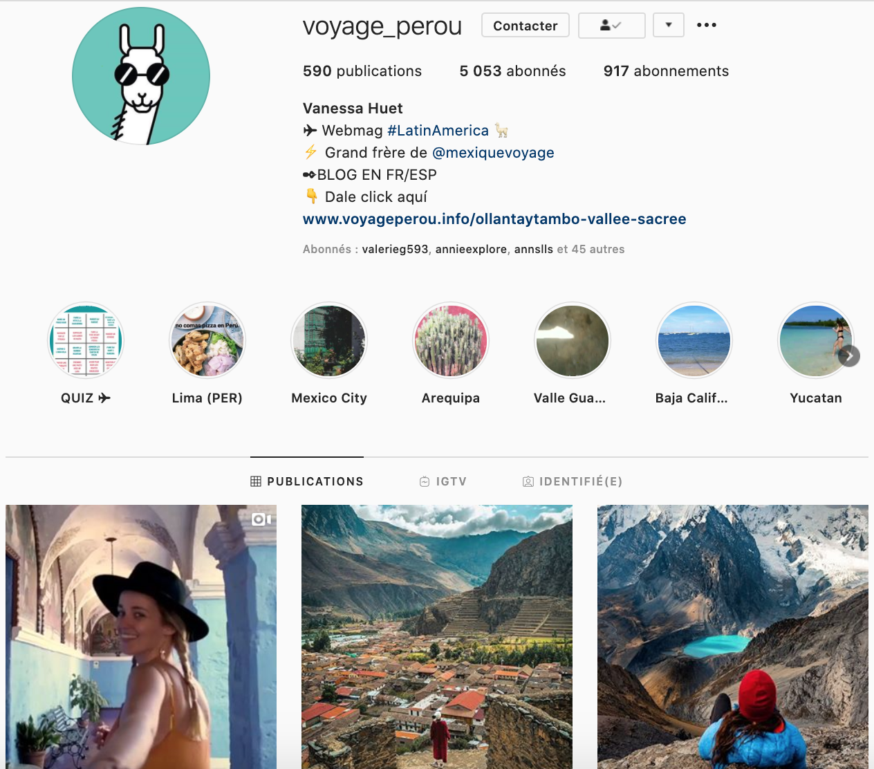 Voyage Pérou instagrammers favoris