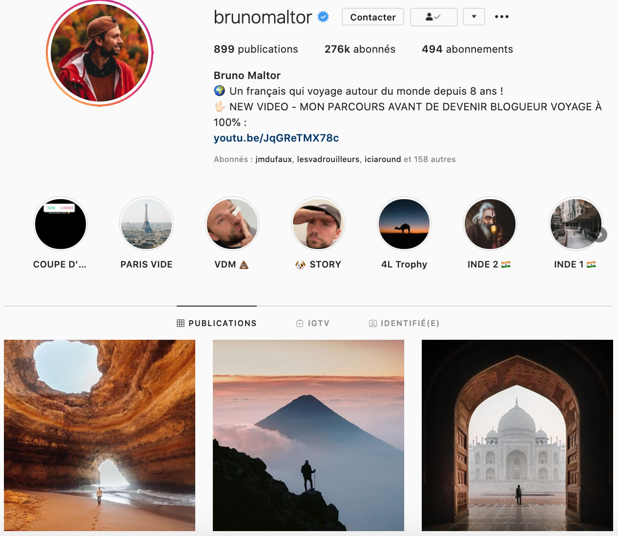 Bruno Maltor _ 50 comptes Instagram de voyage qui peuvent inspirer vos voyage et séjour