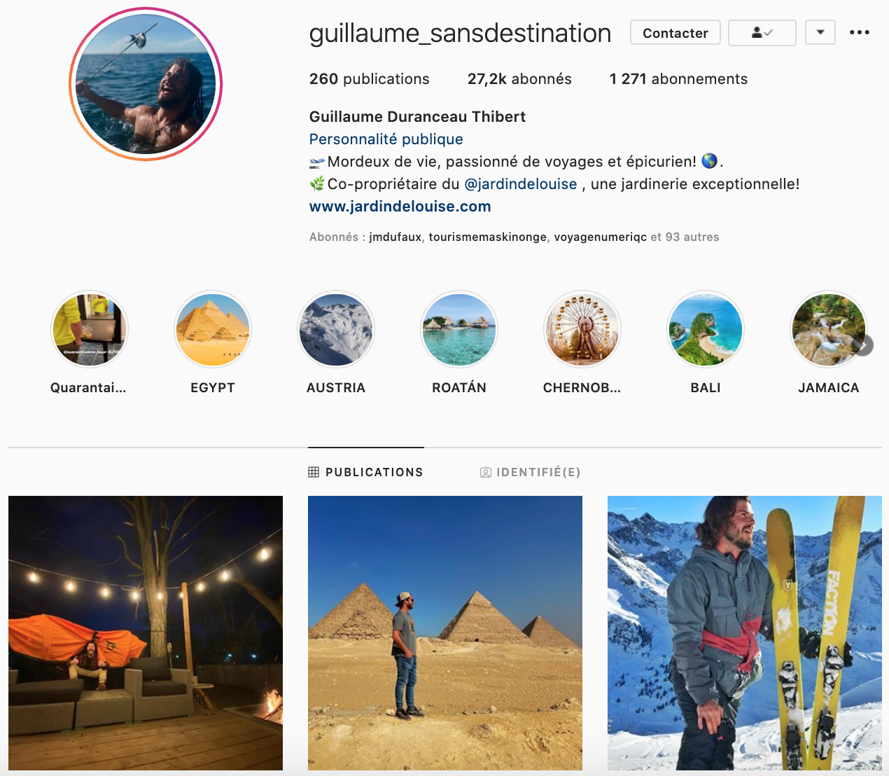 Guillaume Sans Destination _ 50 comptes Instagram de voyage qui peuvent inspirer vos voyage et séjour