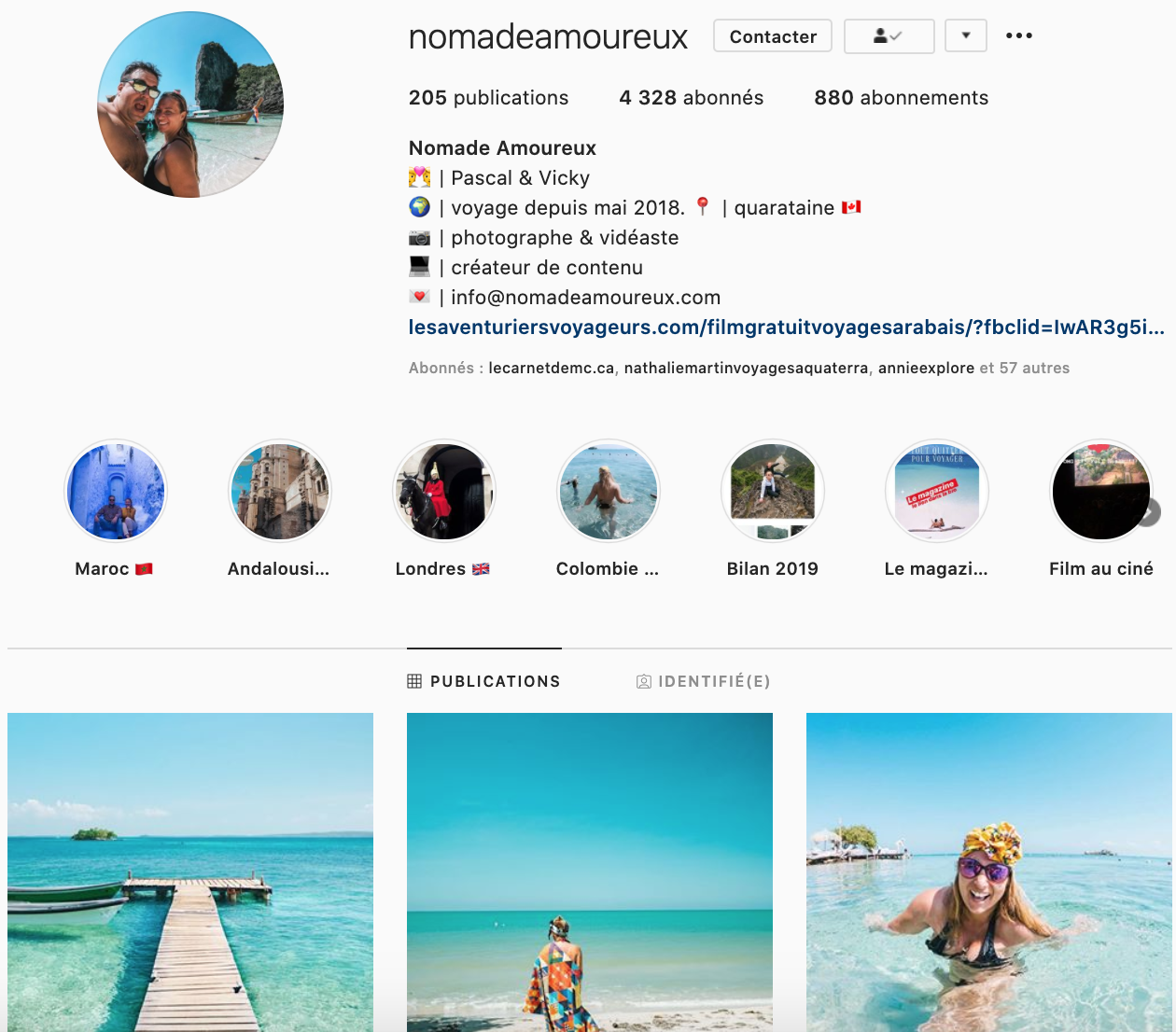 nomade amoureux _ 50 comptes Instagram de voyage qui peuvent inspirer vos voyage et séjour