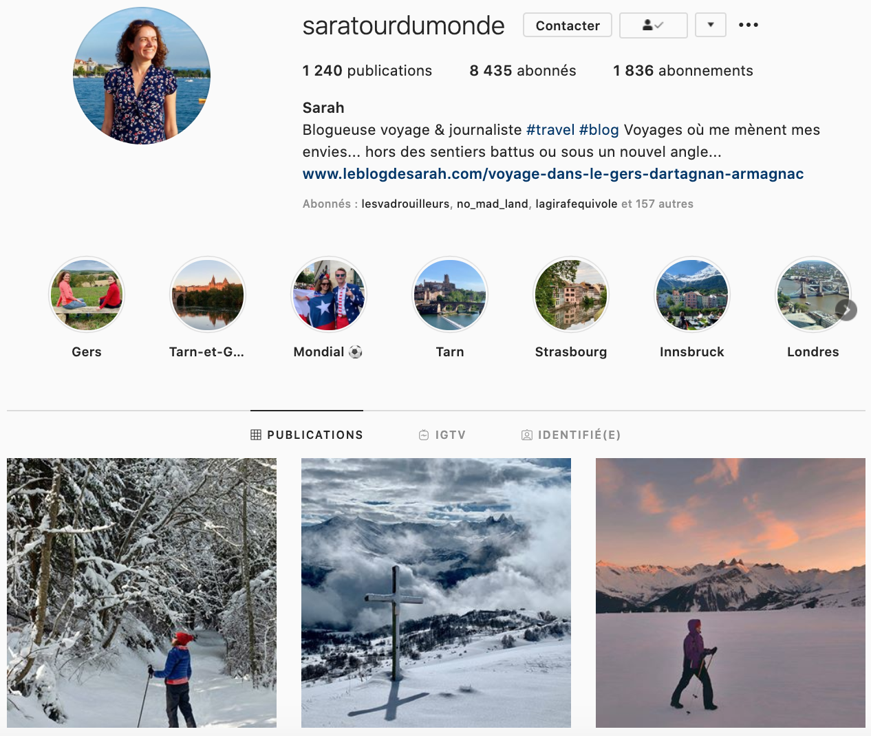 Saratourdumonde Instagrammers voyage à suivre