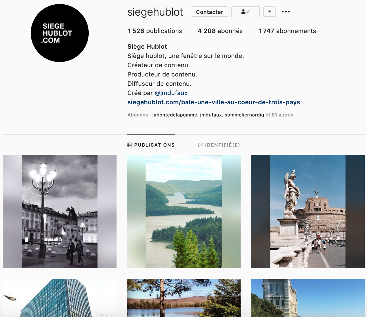 Siège hublot à suivre sur Instagram