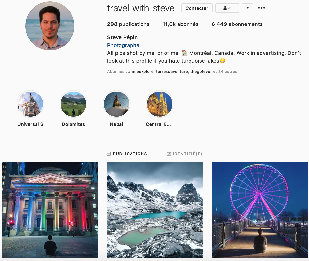 Travel with Steve _ 50 comptes Instagram de voyage qui peuvent inspirer vos voyage et séjour