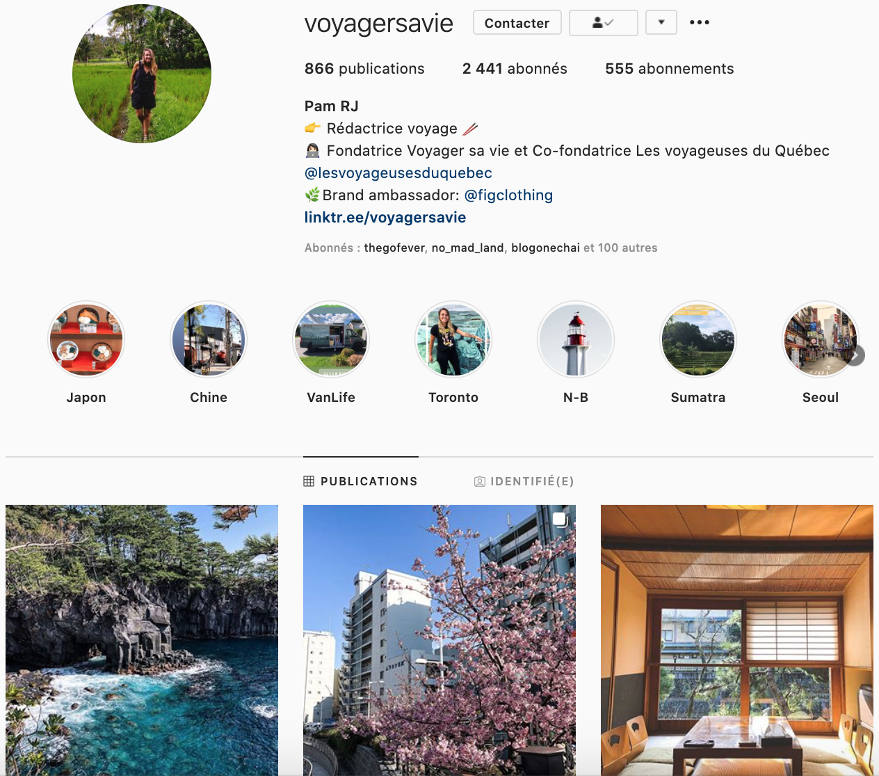 Pam de Voyager sa vie _ 50 comptes Instagram de voyage qui peuvent inspirer vos voyage et séjour