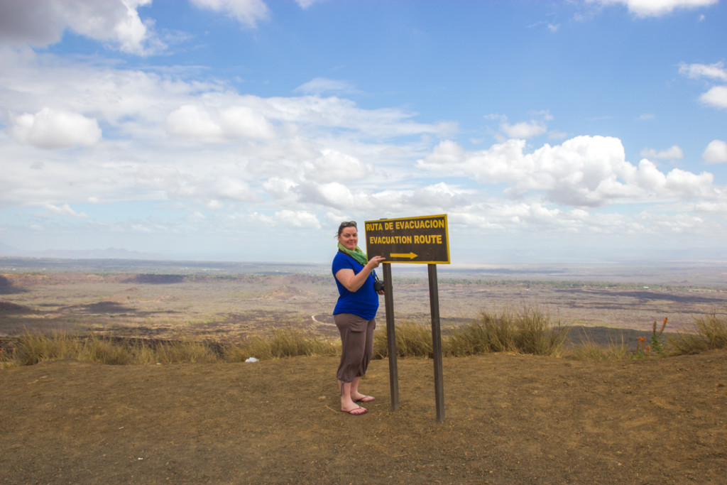 Anne au volcan Masaya