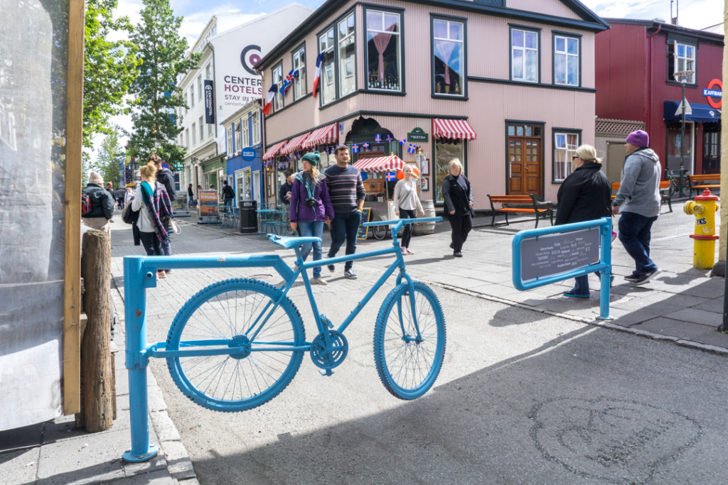 Reykjavík - Les clôtures en forme de vélo 