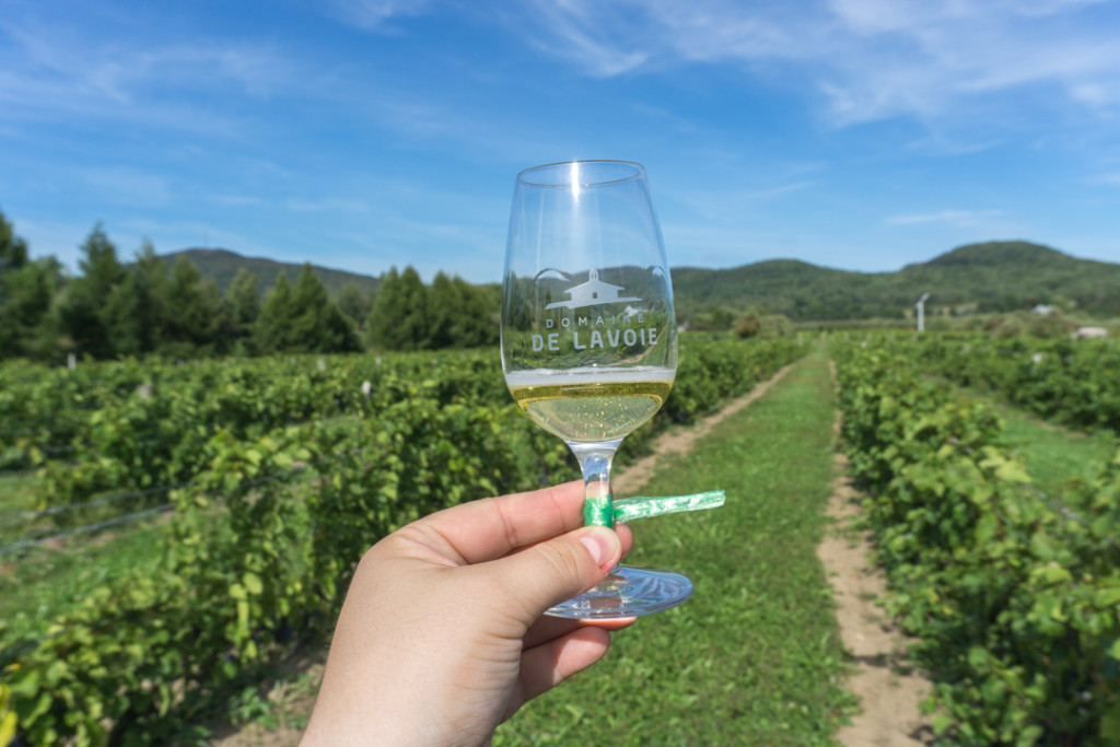 Un verre de vin à la main