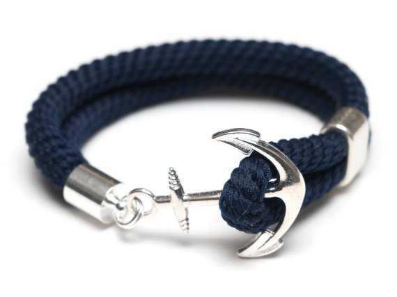 Bracelet ancre bleu marine