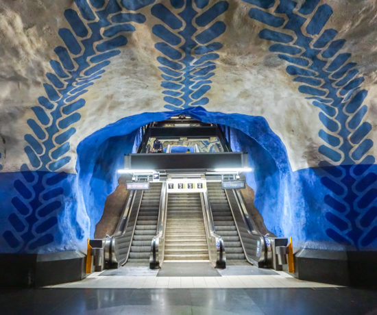 Galerie d'art dans le métro de Stockholm en Suède - Station T-Centralen