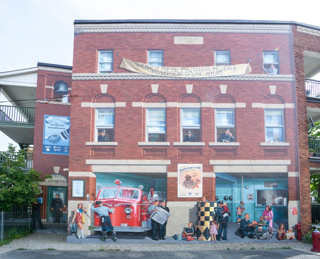 Murale des pompiers de Sherbrooke dans les Cantons-de-l'Est