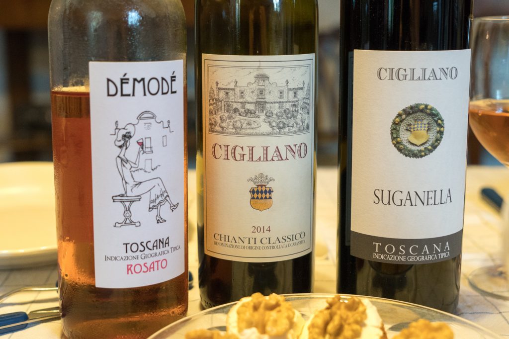 Vins de Cigliano en Toscane