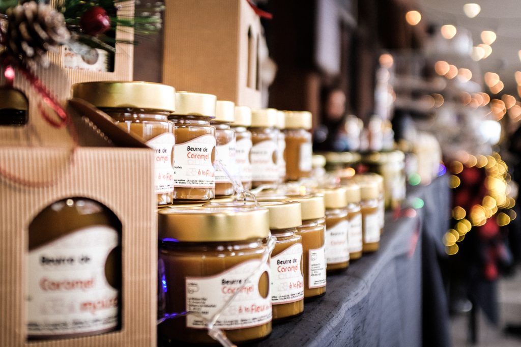 Pot de caramel - Idée-cadeau en visite au marché de Noël du Vieux-St-Jean en Montérégie