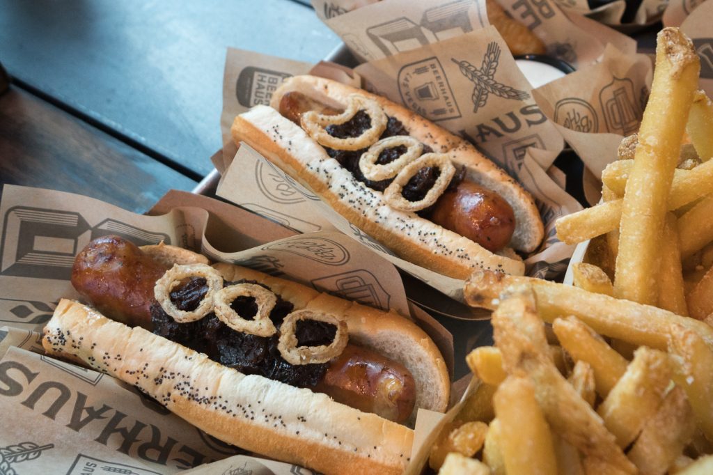 Hot dogs du Beerhaus at the Park - Voyage à Las Vegas à petit budget