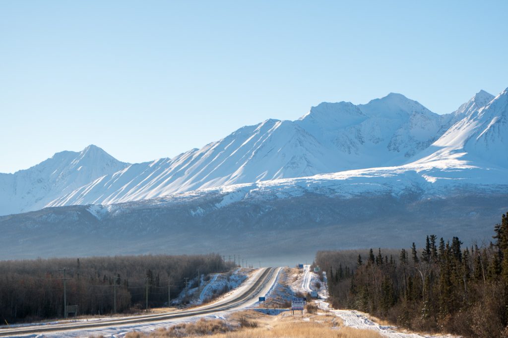 Vue des montagnes du parc national Kluane, Haines Junction, Yukon