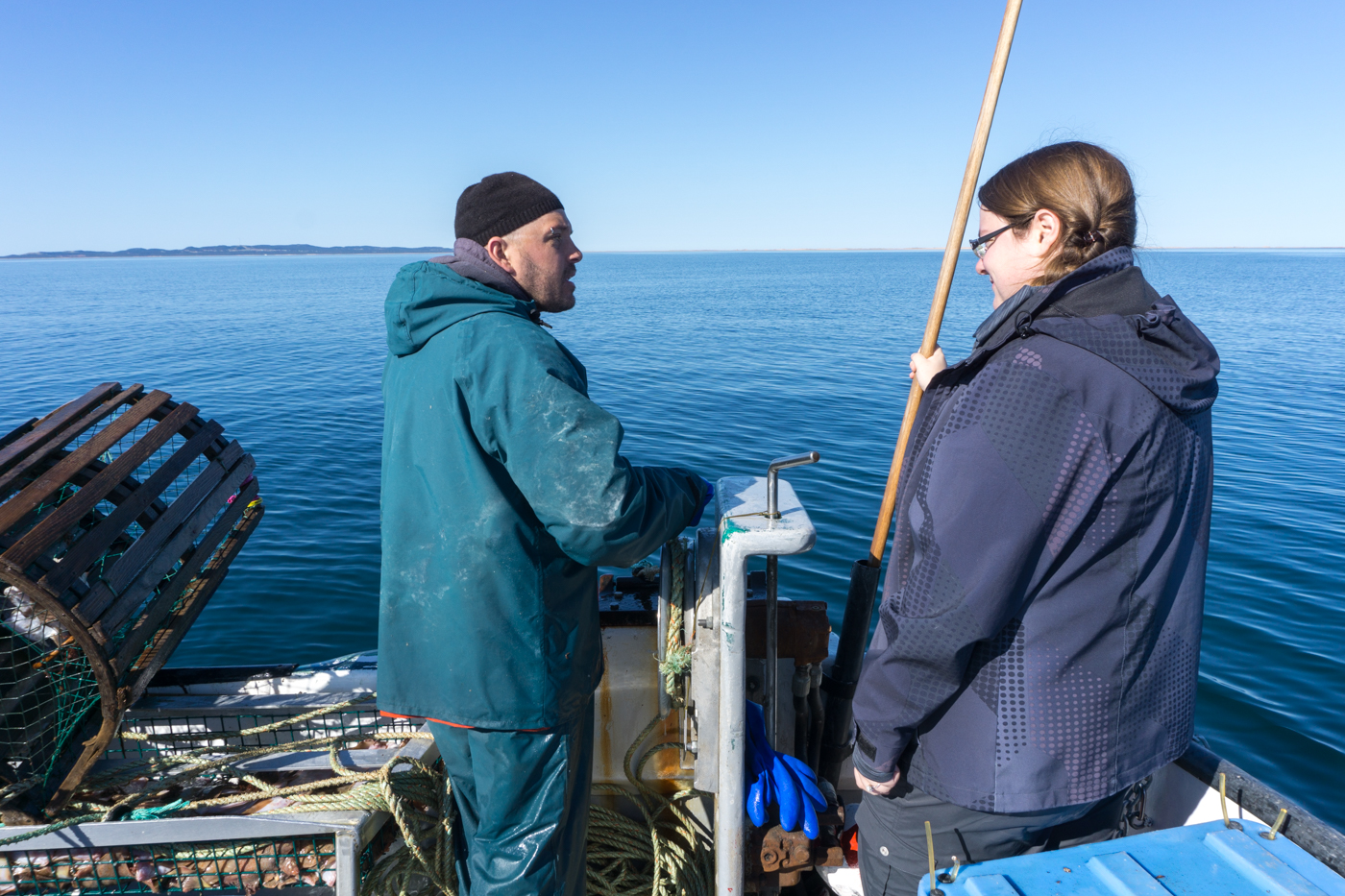 Kevin et Jennifer, apprentissage de la pêche au homard