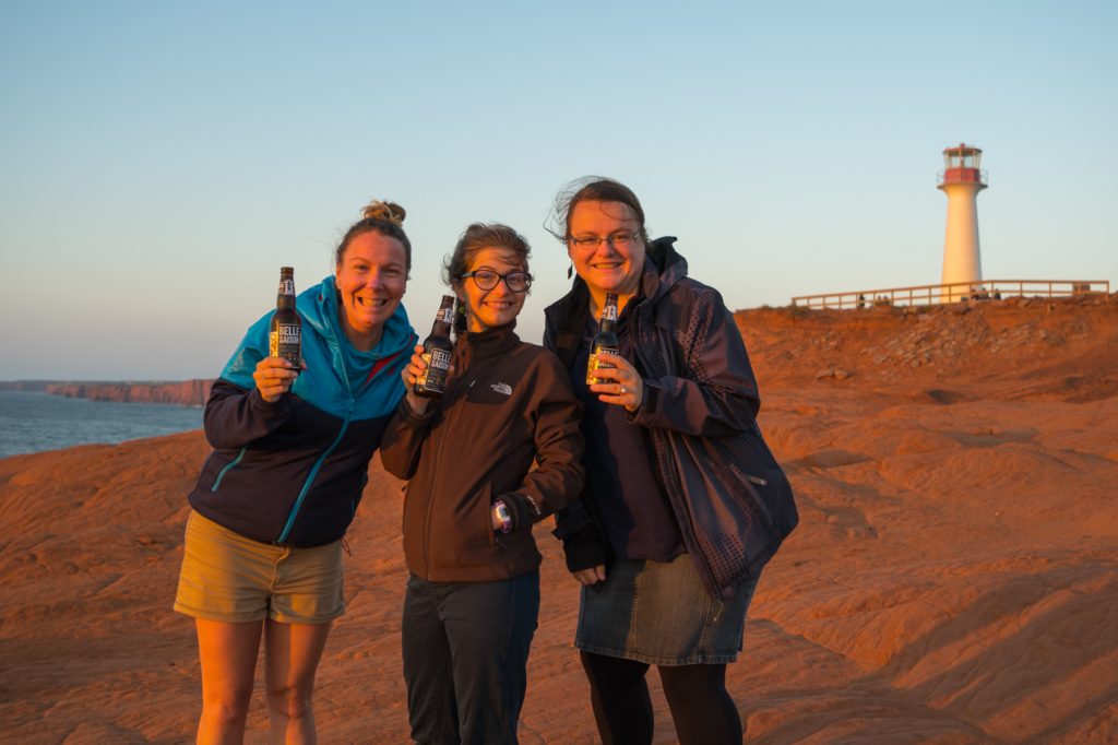 Coucher de soleil au phare de la light du borgot avec Jennifer et amies