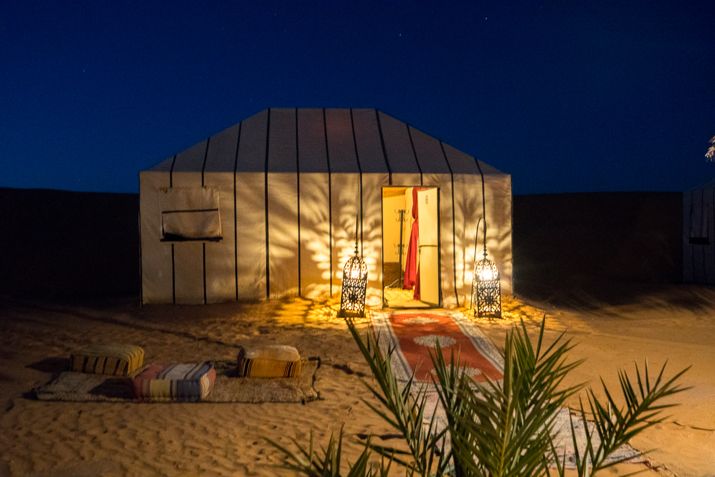 Notre tente de luxe au Bivouac Azawad avec Allo Destinations - Voyage au Maroc dans le désert