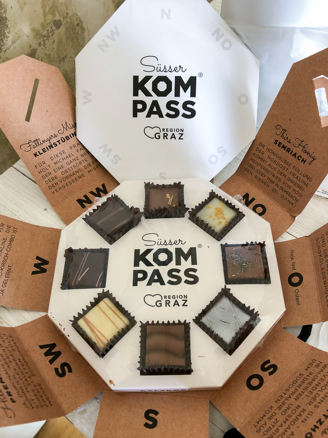 Kompass, chocolats souvenir de Graz en Autriche
