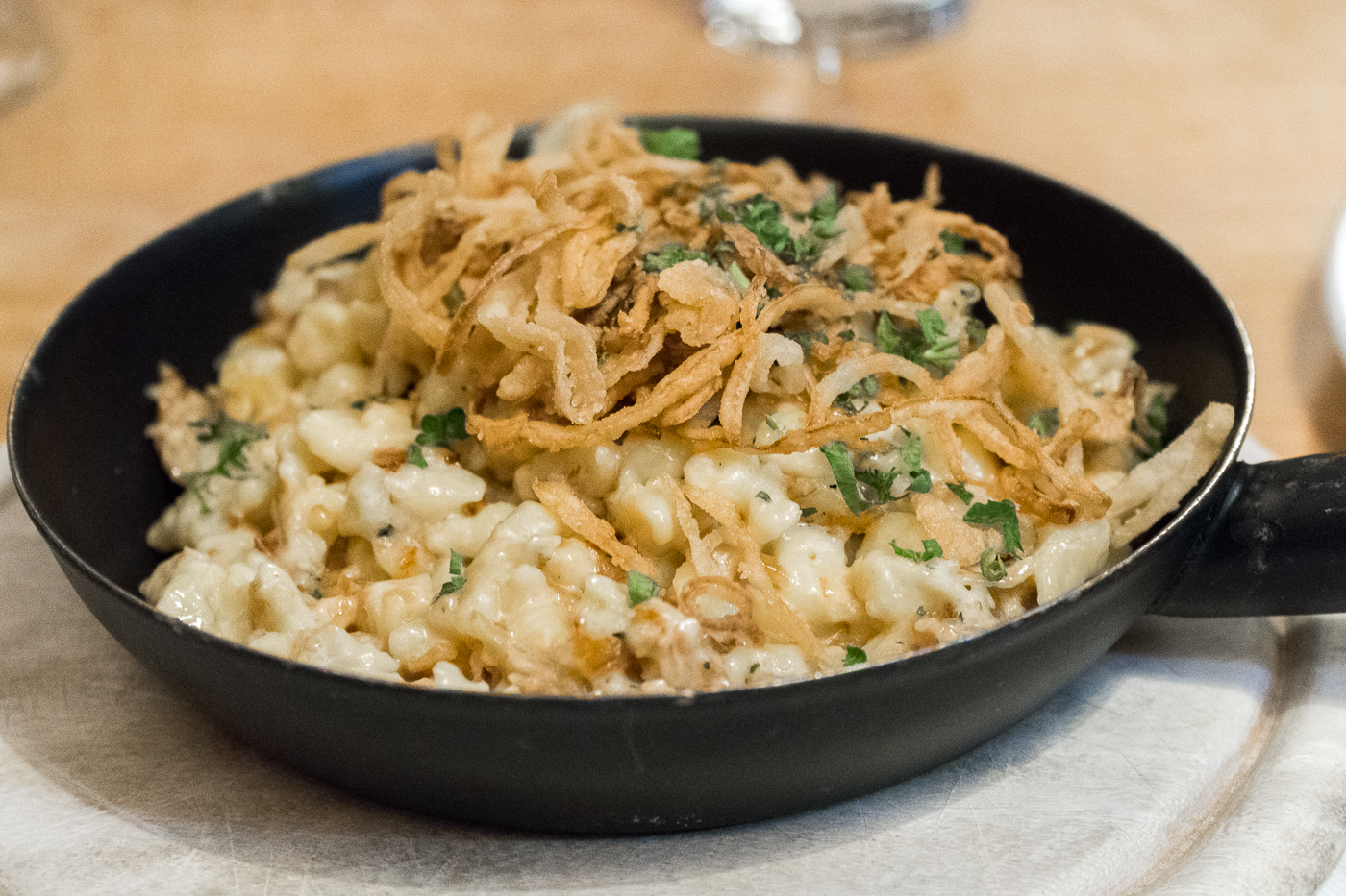 Spätzle chauds du Glöcklbräu de Graz - Plat typique autrichien