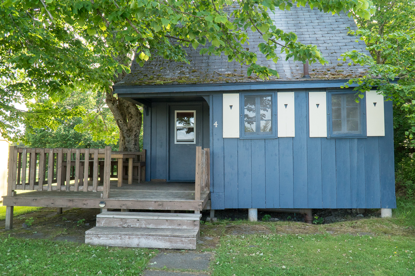 Notre chalet bleu de Fundy Highlands Chalets au parc national de Fundy