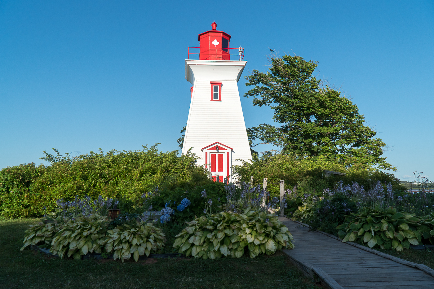 Phare rouge et blanc à Victoria-by-the-Sea à voir à l'Île-du-Prince-Édouard