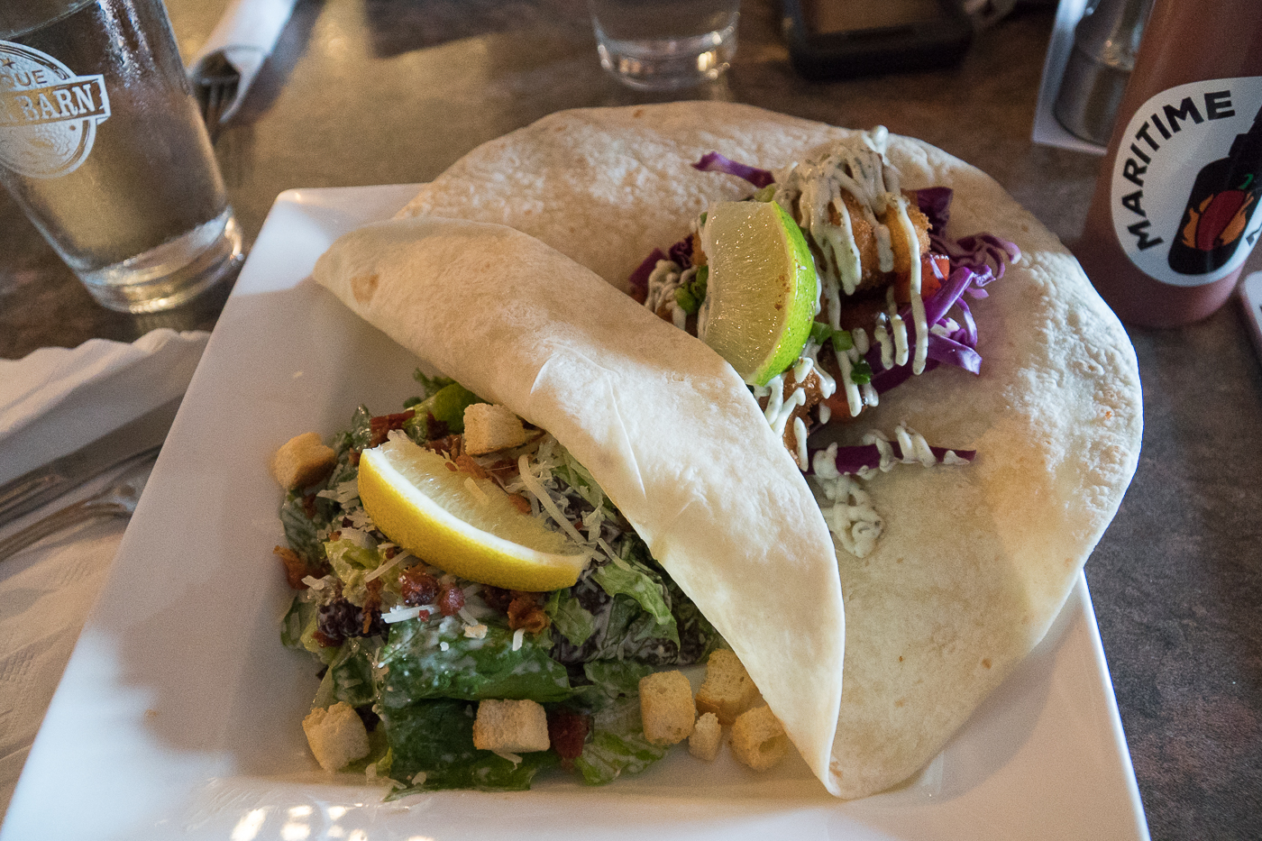 Wrap au poisson et salade au Malpeque Oyster Barn