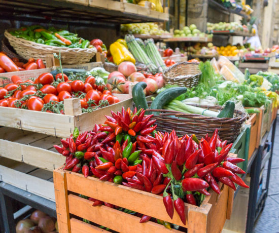 Étal de légumes dans les rues de Florence