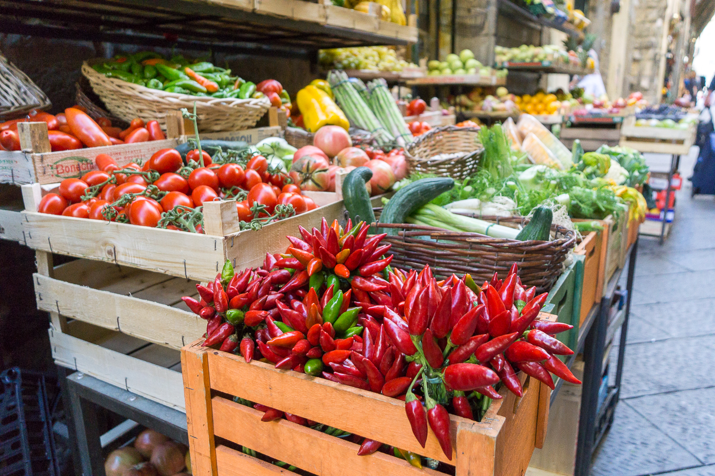 Étal de légumes dans les rues de Florence