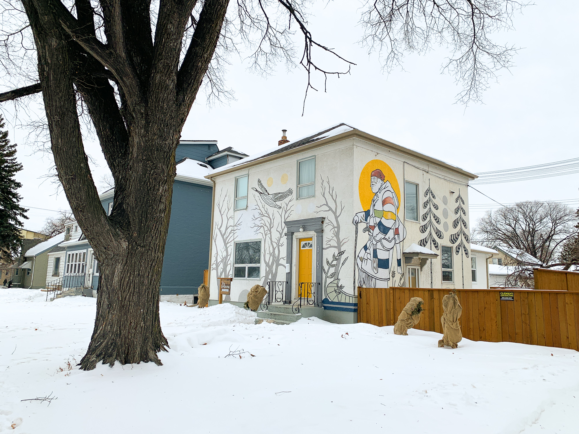 Façade de La Cabane Guesthouse où dormir par cher à Winnipeg