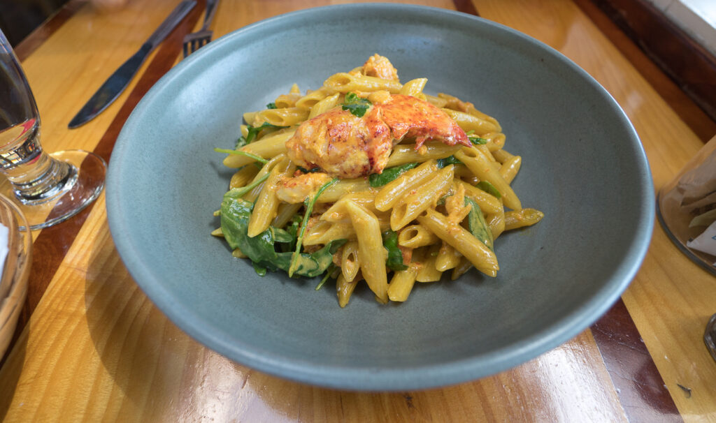 Pâtes au homard de chez mathilde à Tadoussac