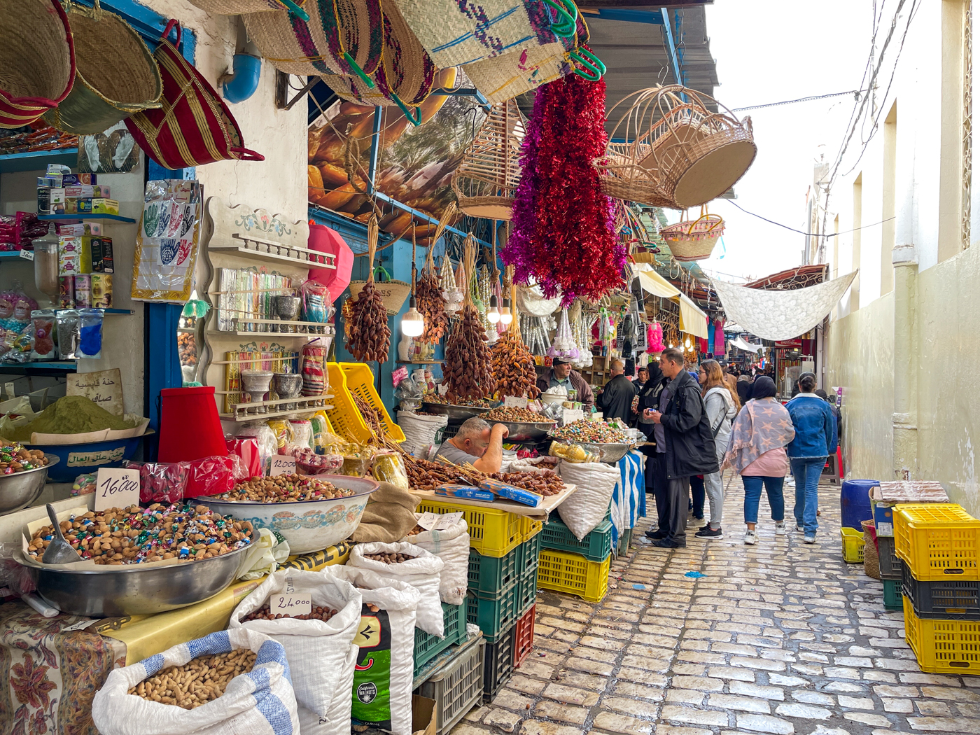 Étals des marchands - Souk de Sousse