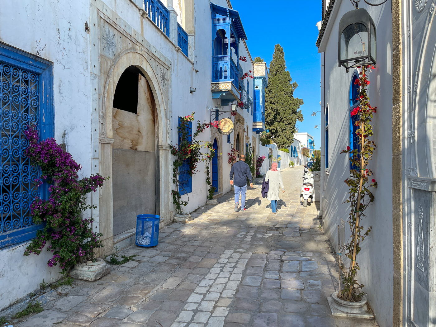 Ruelle de Sidi Bou Said en Tunisie