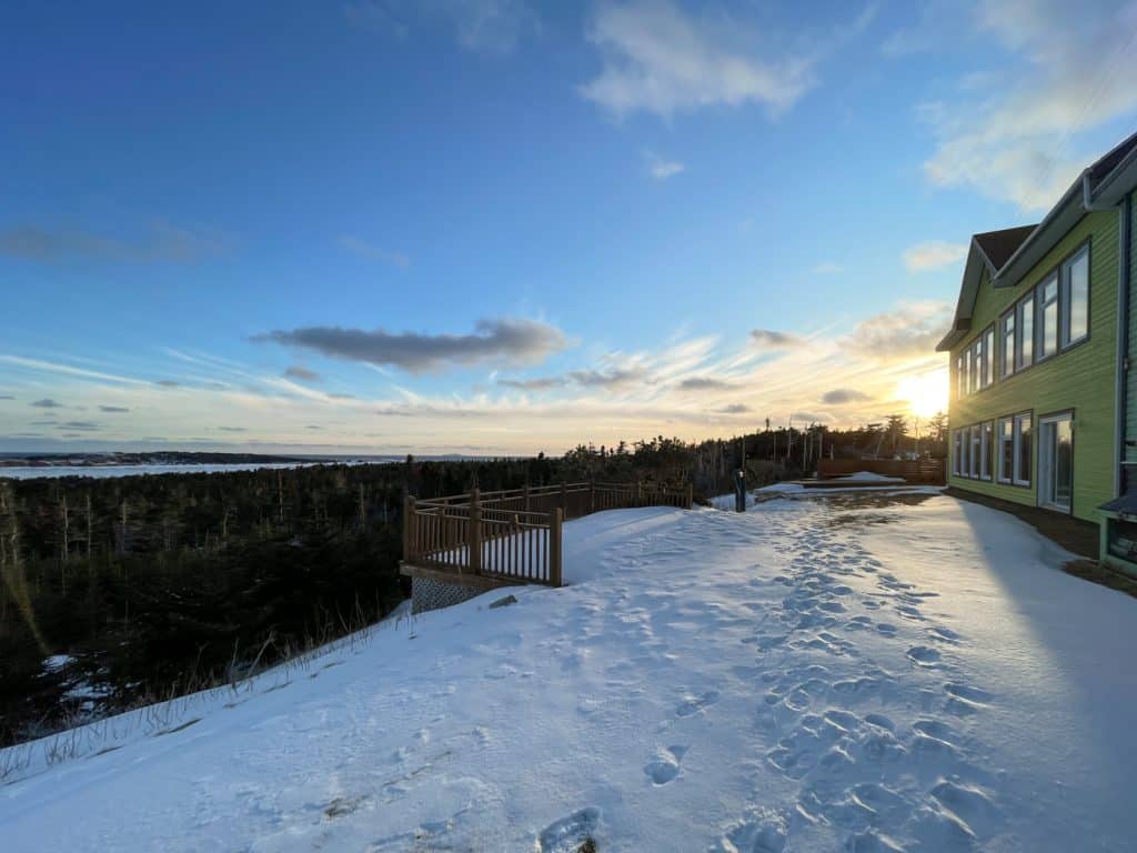 Coucher de soleil à l'Auberge la Salicorne - Hébergement aux îles de la Madeleine