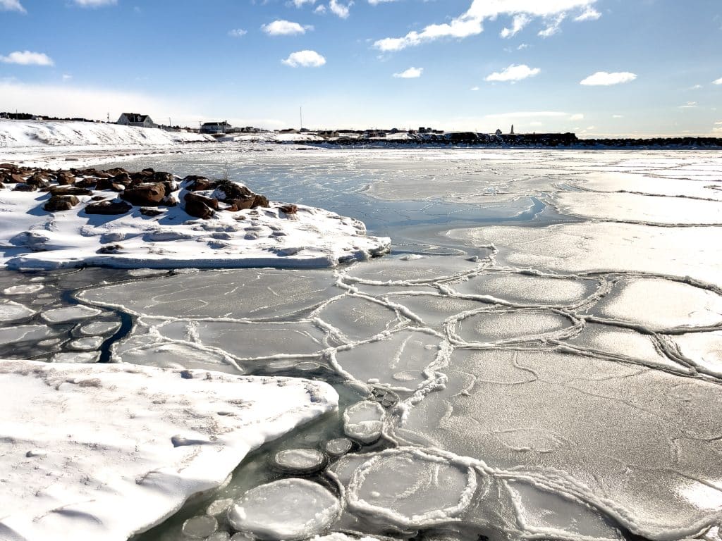 Glace sur le Golfe Saint-Laurent à Bassin au Havre-Aubert